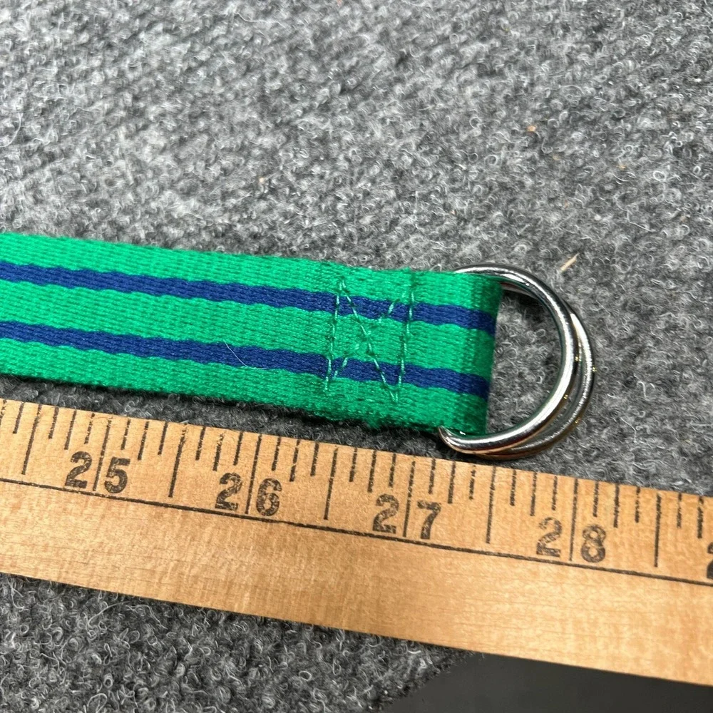 Polo Ralph‎ Lauren Belt Youth Boys Green Blue Striped Woven D Ring 27 Inch